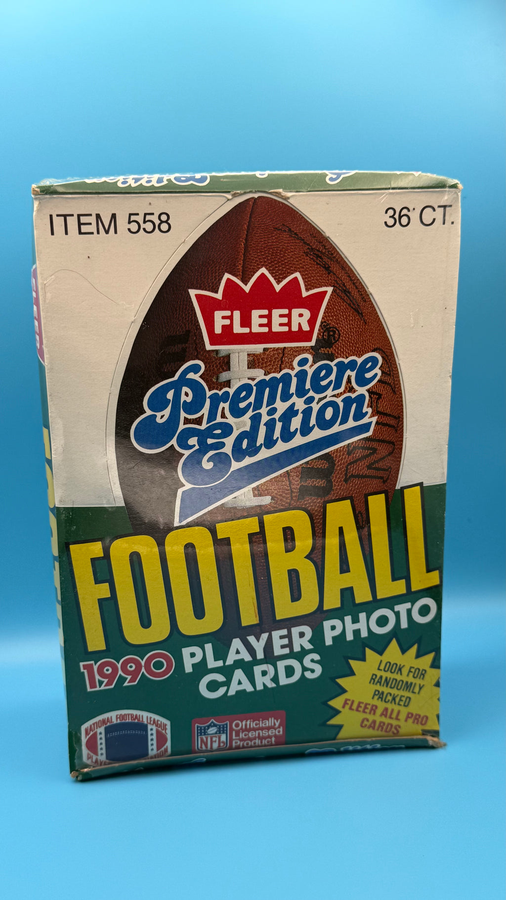 1990 Fleer Premier Edition Football Cards Sealed Box – 36 Unopened Packs