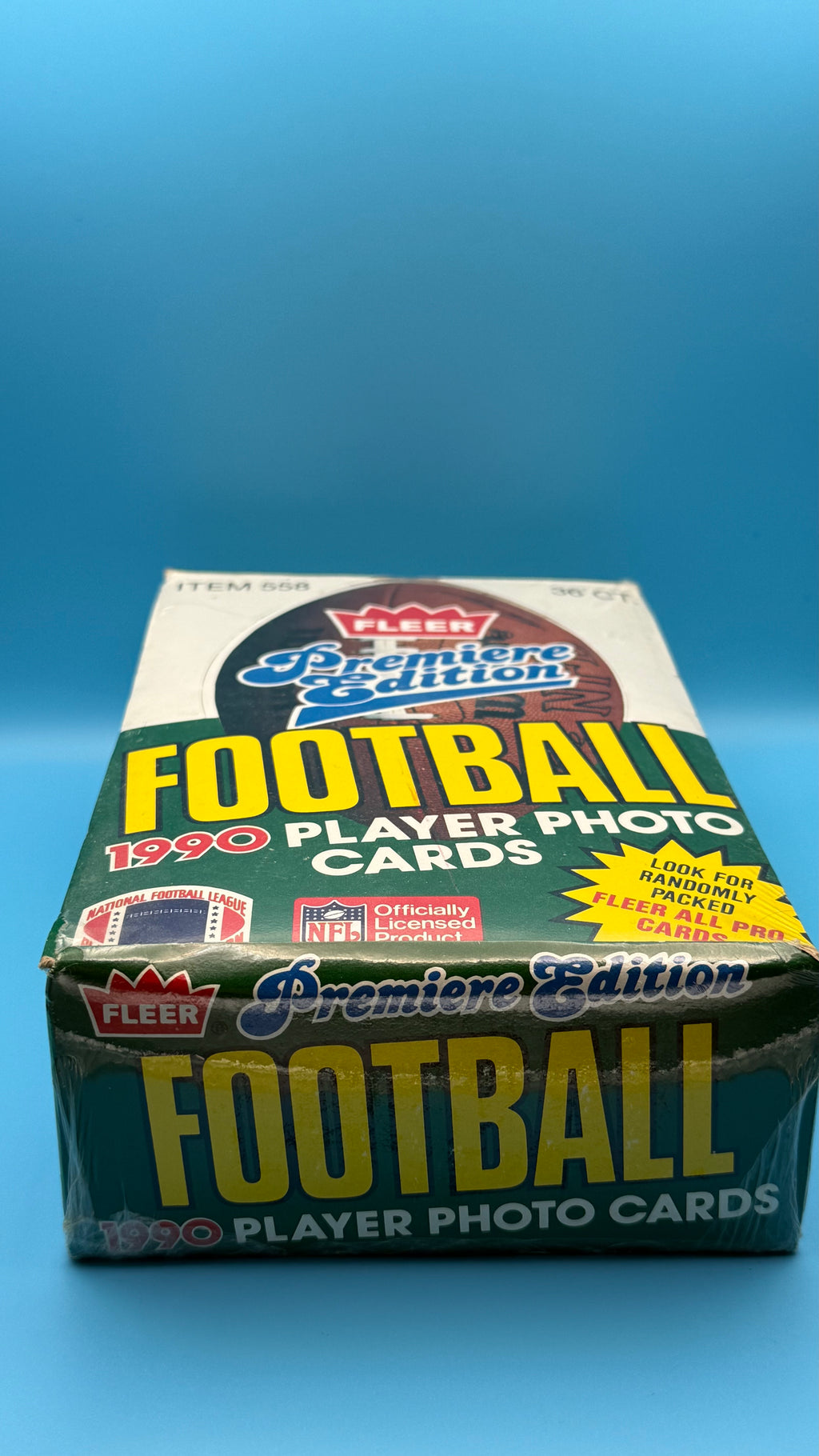 1990 Fleer Premier Edition Football Cards Sealed Box – 36 Unopened Packs